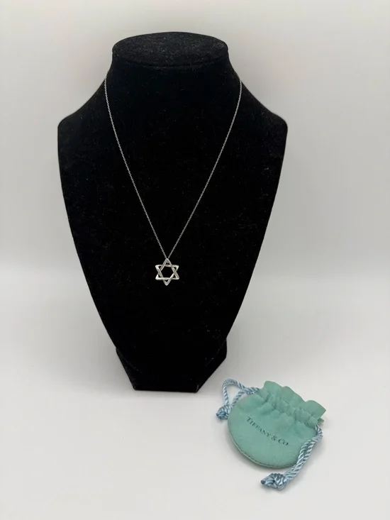 TIFFANY&Co. Tiffany Elsa Peretti Star of David Necklace/Chain Sterling Silver - Picture 1 of 10